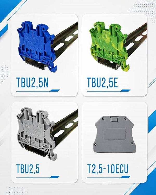 Клеммы TBU2,5N TBU2,5E TBU2,5 T2,5-10ECU Клеммы TBU2,5N TBU2,5E TBU2,5 T2,5-10ECU