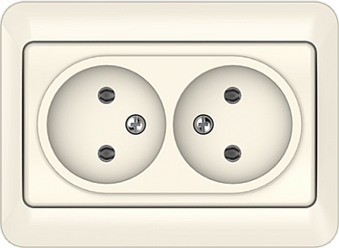 4779101111095 Розетка без заземления, двухместная RP16-020/SLiv, упак (8 шт)