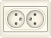4779101111095 Розетка без заземления, двухместная RP16-020/SLiv, упак (8 шт)