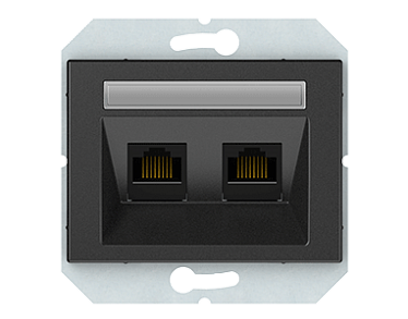 4779101617061 Компьютерная розетка RJ45 двухместная KLRJ45-25e1-02/XPan, упак (10 шт)