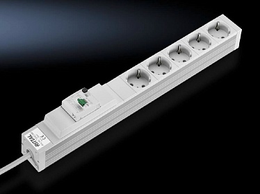 7240280 Блок соединительный эл.цепей 16A, 5 евро розеток, 452мм, 19