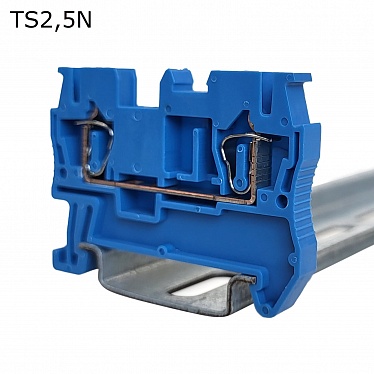 TS2,5N Клемма пружинная проходная 2 контакта 2,5 мм2, синяя, упак (50 шт) TS2,5N Клемма пружинная проходная 2 контакта 2,5 мм2, синяя, упак (50 шт)