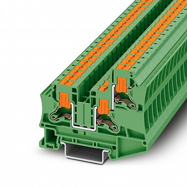 1291919 Проходные клеммы PTV 6-TWIN GN, упак (50 шт)