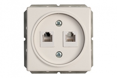 4779101630305 Компьютерная розетка RJ45 двухместная KLRJ45-25e1-02/STww, упак (10 шт)