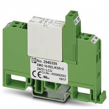 2940359 Модуль реле EMG 10-REL/KSR-G 24/21-LCU, упак (10 шт) 2940359 Модуль реле EMG 10-REL/KSR-G 24/21-LCU, упак (10 шт)