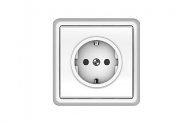 4779101110036 Розетка с заземлением RP16-002/STww, упак (10 шт)