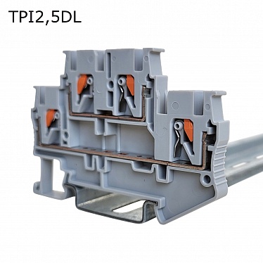 TPI2,5DL Клемма push-in двухуровневая 4 контакта, 2,5 мм2, серая, упак (40 шт) TPI2,5DL Клемма push-in двухуровневая 4 контакта, 2,5 мм2, серая, упак (40 шт)