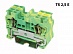 TS2,5E  Клемма пружинная проходная 2 контакта 2,5 мм2, заземляющая, упак (50 шт)