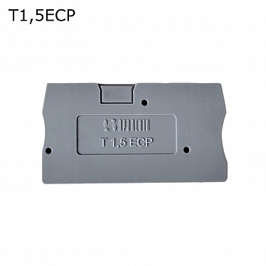 T1,5ECP  Крышка торцевая для 2-контактной push-in клеммы 1,5 мм2, серая, упак (50 шт)