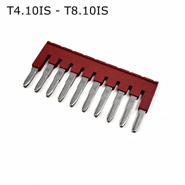 T5.10IS Перемычка гребенчатая для пружинных и втычных клемм на 10 контактов, упак (10 шт) T5.10IS Перемычка гребенчатая для пружинных и втычных клемм на 10 контактов, упак (10 шт)