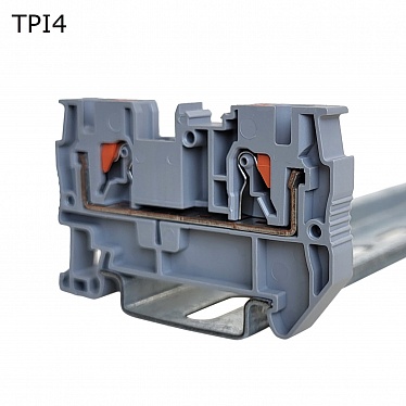 TPI4 Клемма push-in проходная 2 контакта 4 мм2, серая, упак (45 шт) TPI4 Клемма push-in проходная 2 контакта 4 мм2, серая, упак (45 шт)