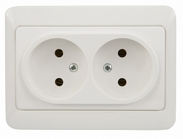 4779101110098 Розетка без заземления, двухместная RP16-020/SLww, упак (8 шт)