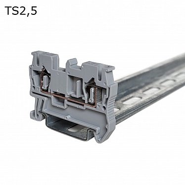 TS2,5 Клемма пружинная проходная 2 контакта 2,5 мм2, серая, упак (50 шт) TS2,5 Клемма пружинная проходная 2 контакта 2,5 мм2, серая, упак (50 шт)